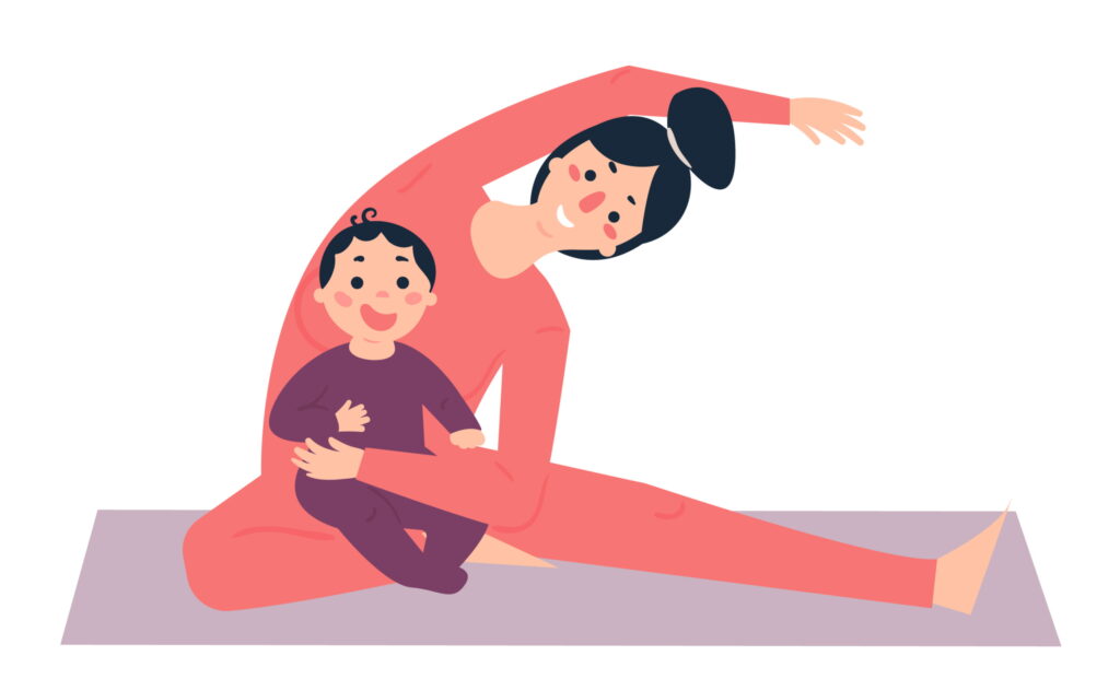 Yoga mor i janu sirsana med baby
